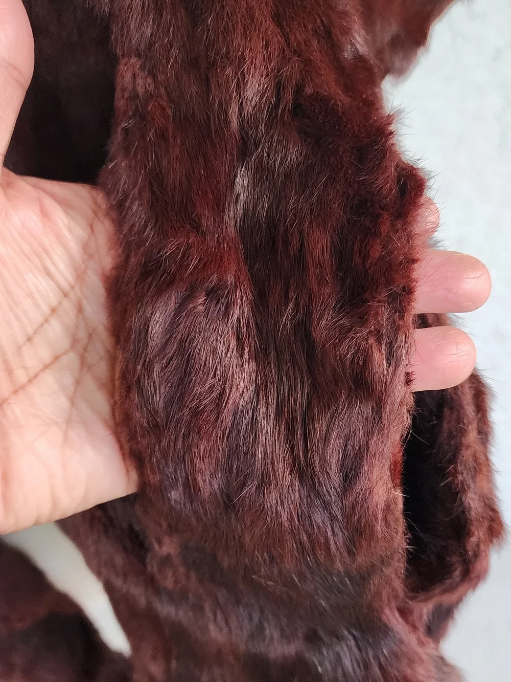 Vintage Plush Burgundy Faux Fur Wrap Shawl - Elegant Women’s Accessory